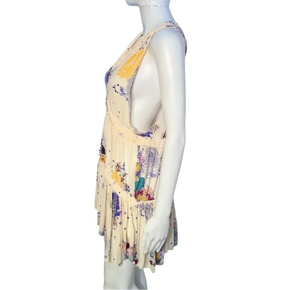 Free People Cream Floral Tunic